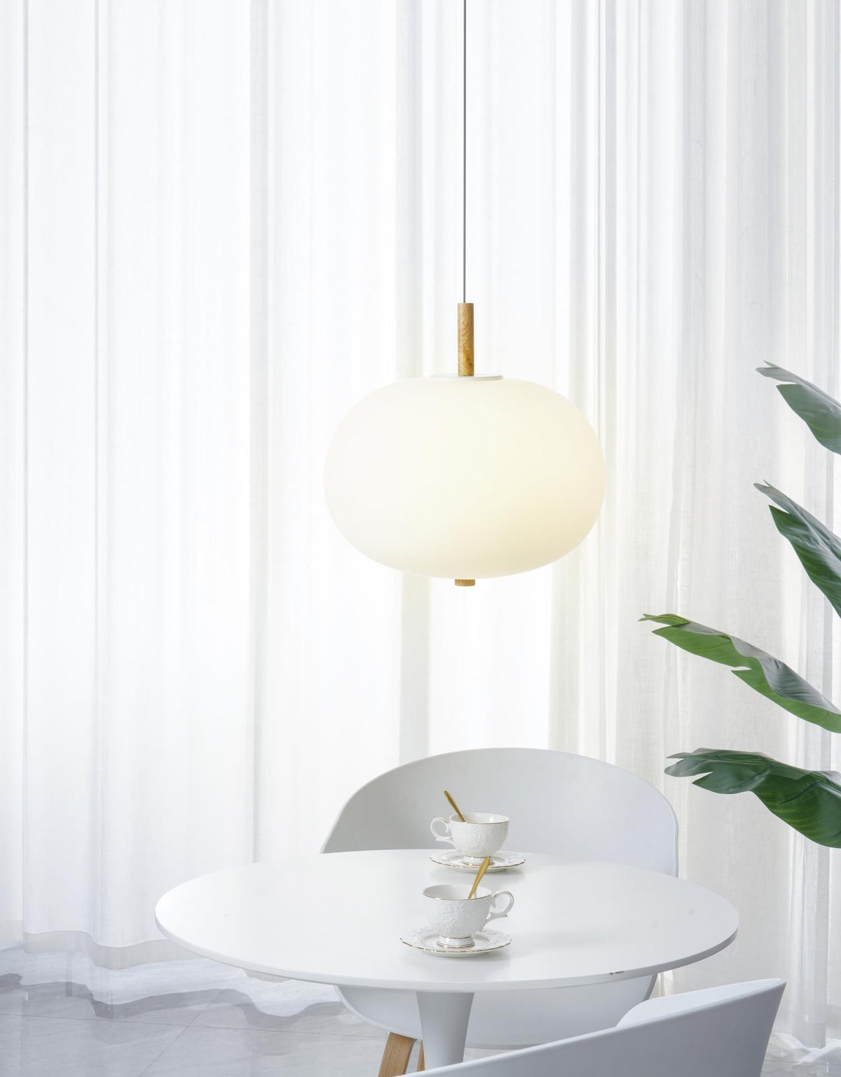 Suspension Ségur en verre et bois – vue 82