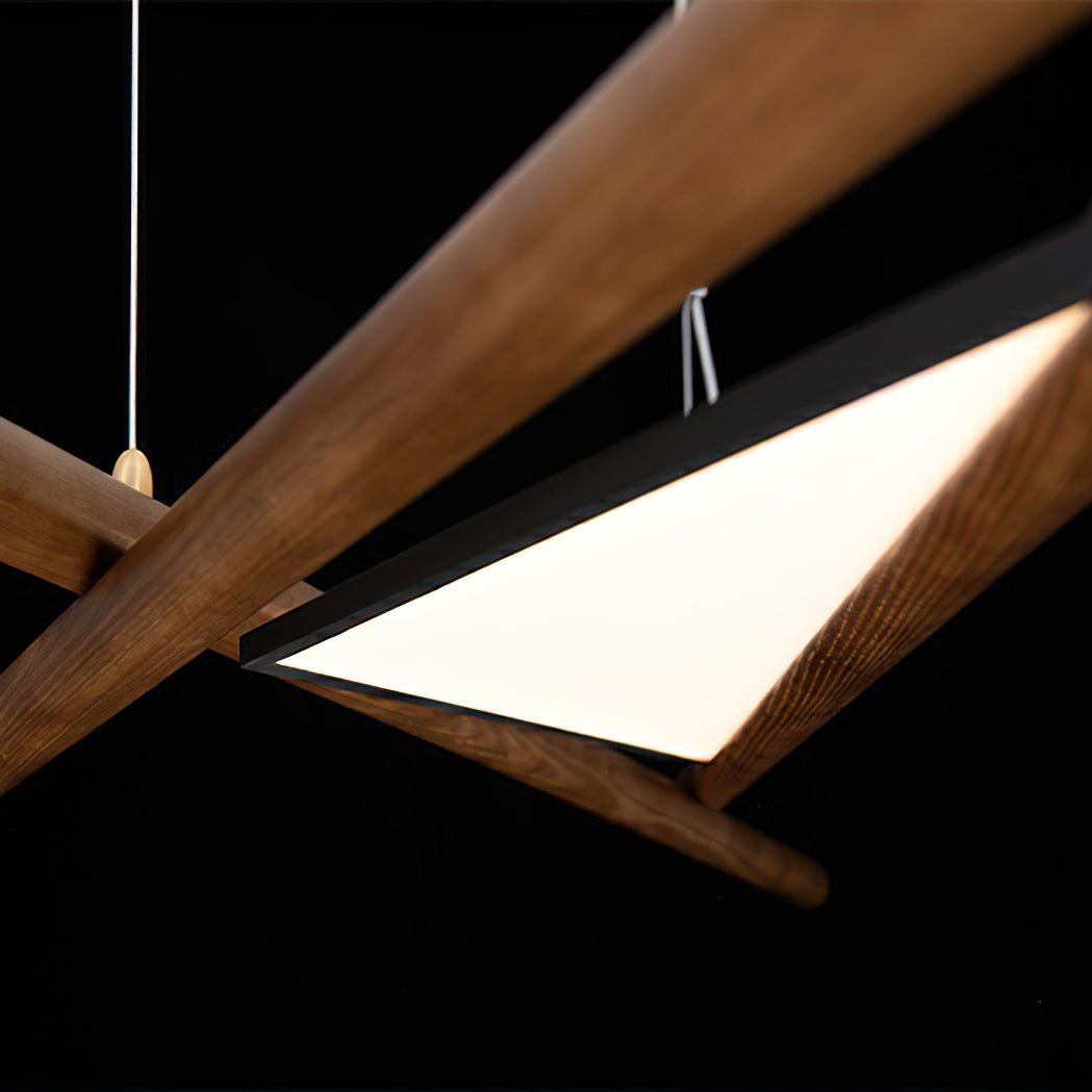 Lustre Saturne en bois et métal – vue 2