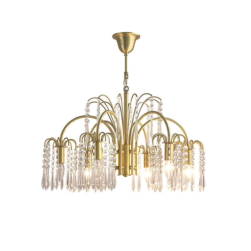 Lustre Uranie en cristal et laiton – vue 12