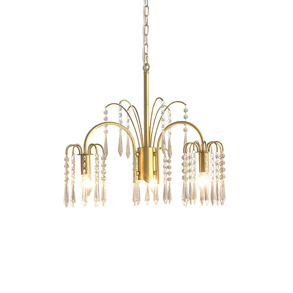 Lustre Uranie en cristal et laiton – vue 7