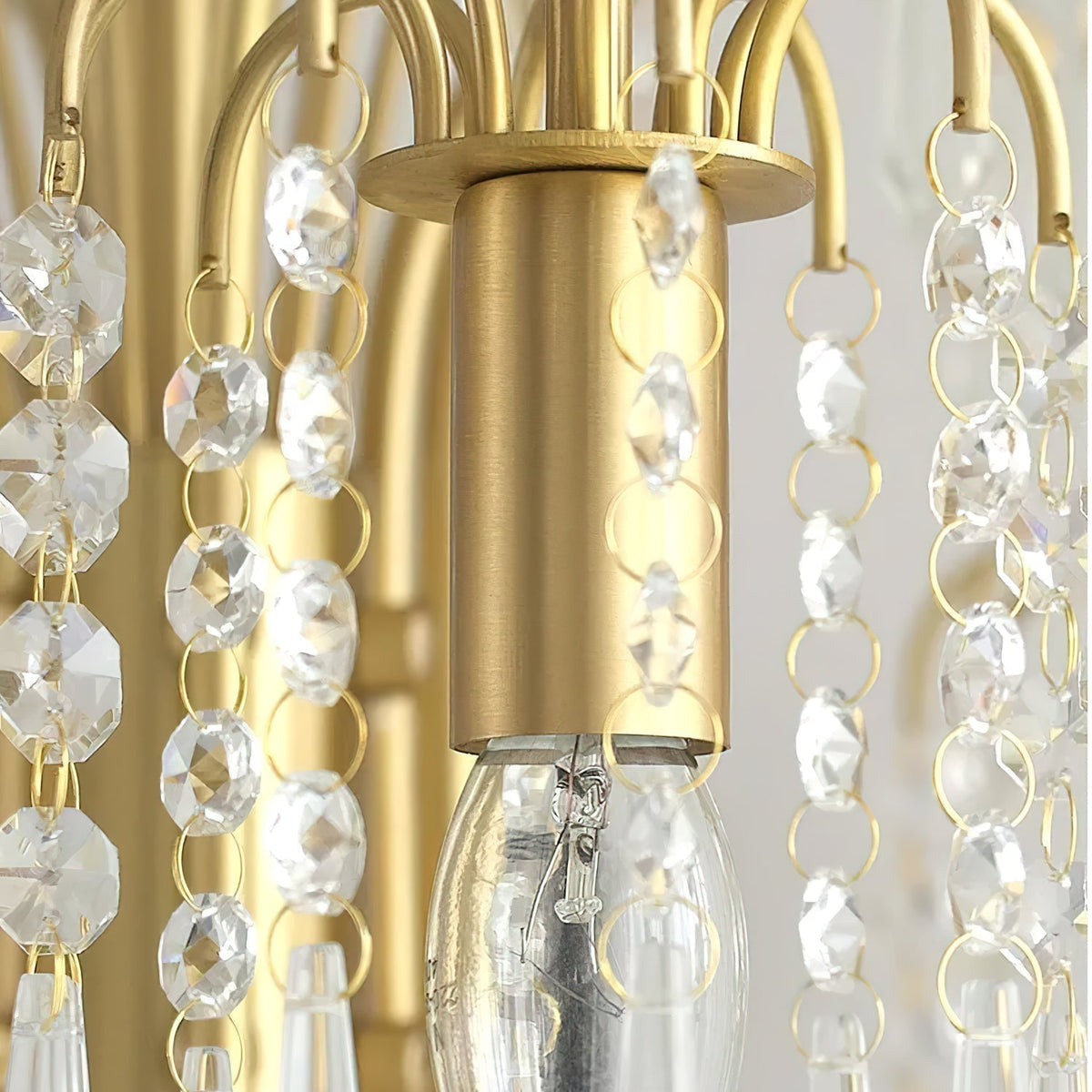 Lustre Uranie en cristal et laiton – vue 10