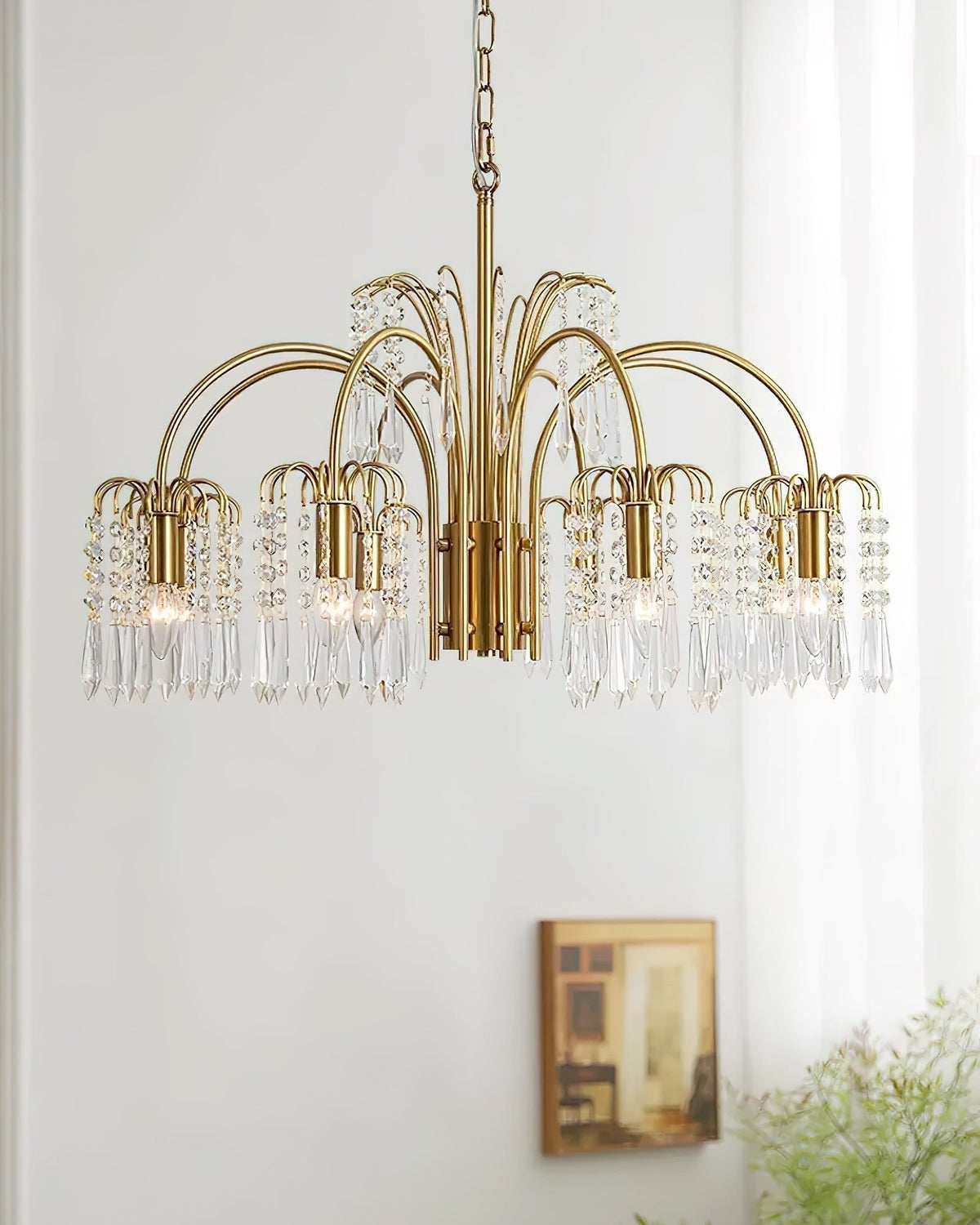 Lustre Uranie en cristal et laiton – vue 14