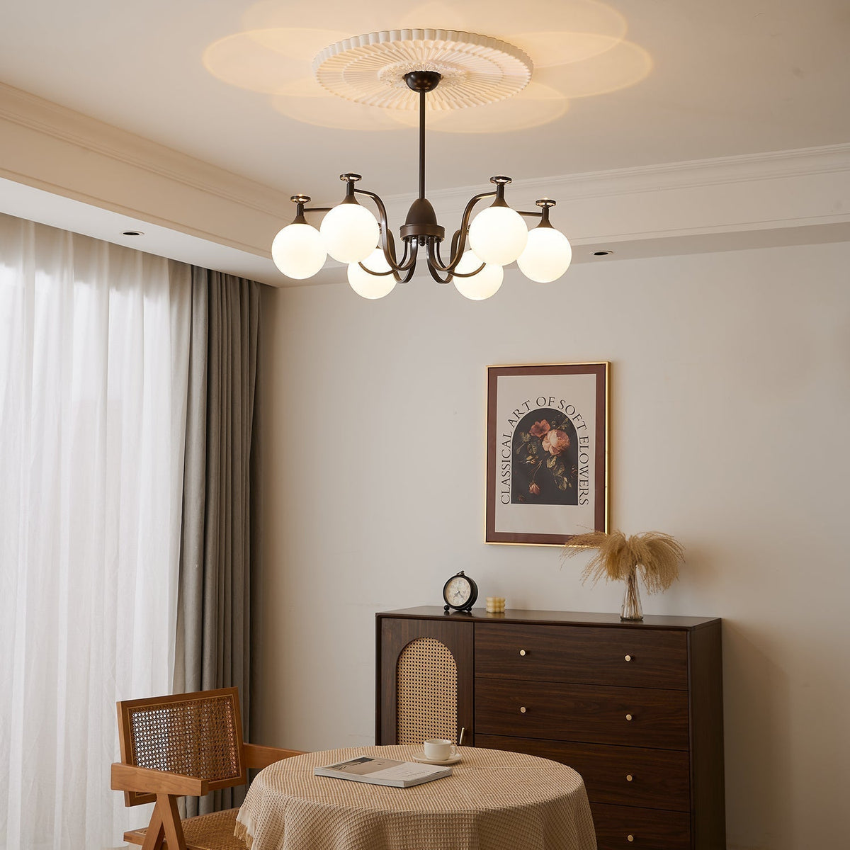 Lustre Guirlande en verre et métal – vue 17