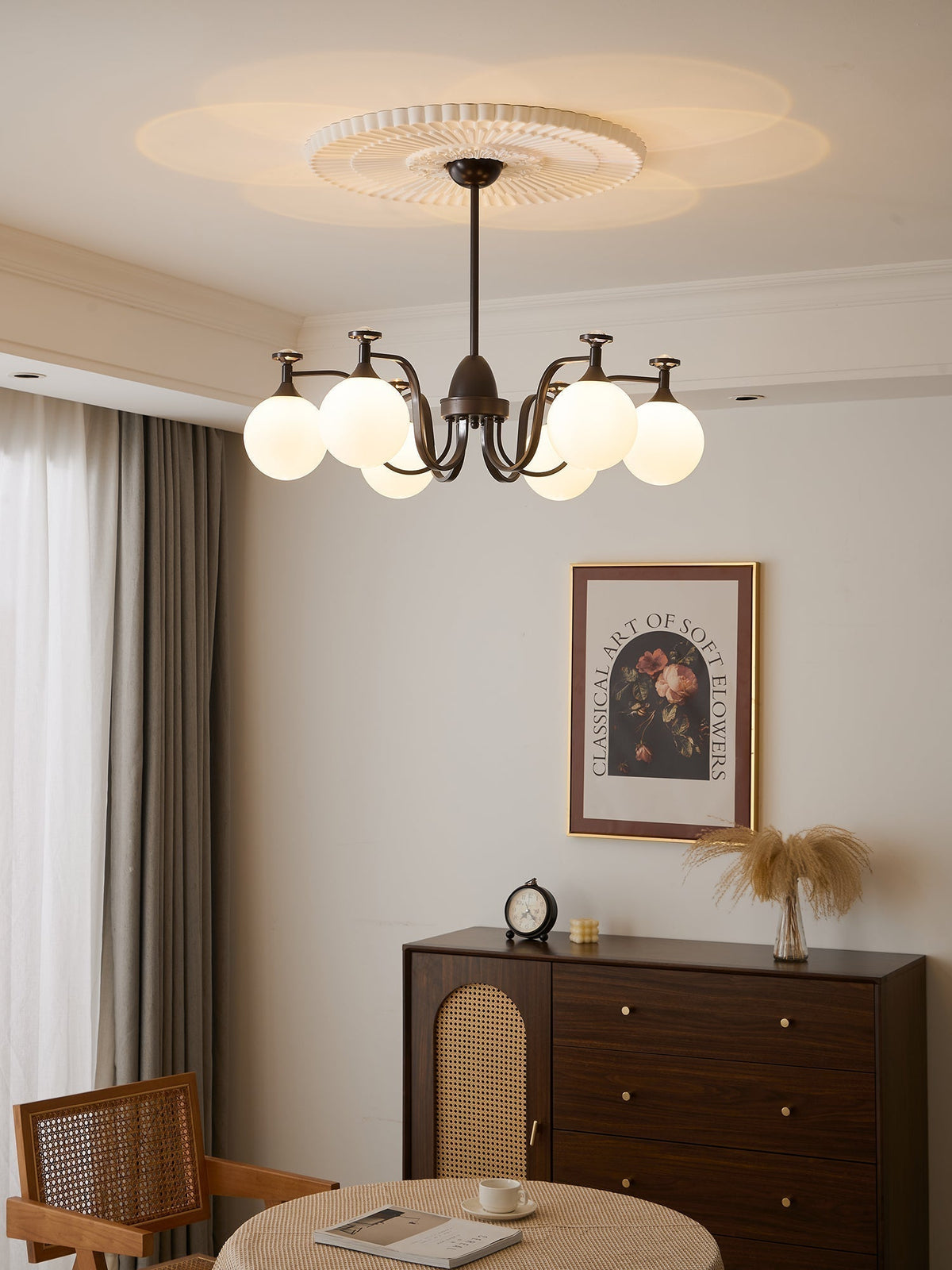 Lustre Guirlande en verre et métal – vue 18