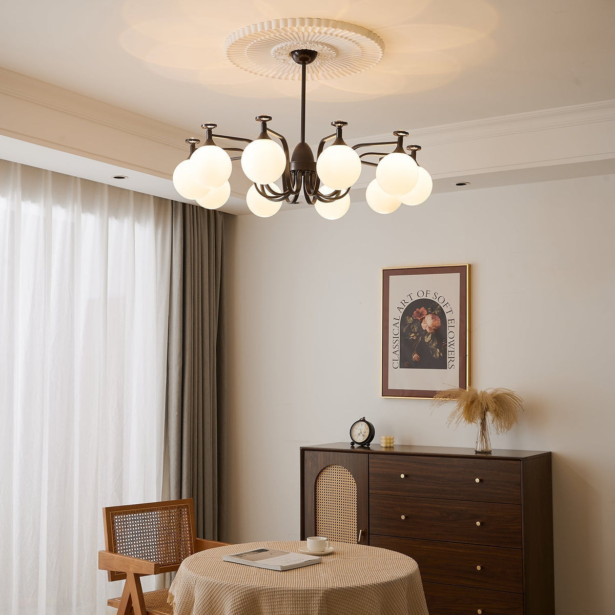 Lustre Guirlande en verre et métal – vue 6
