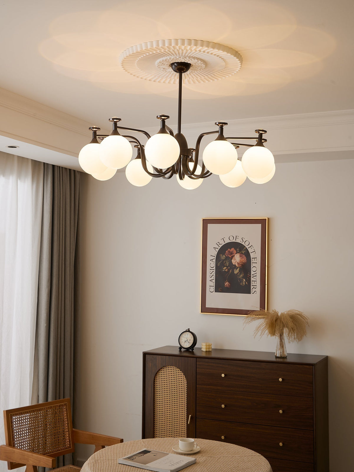 Lustre Guirlande en verre et métal – vue 8