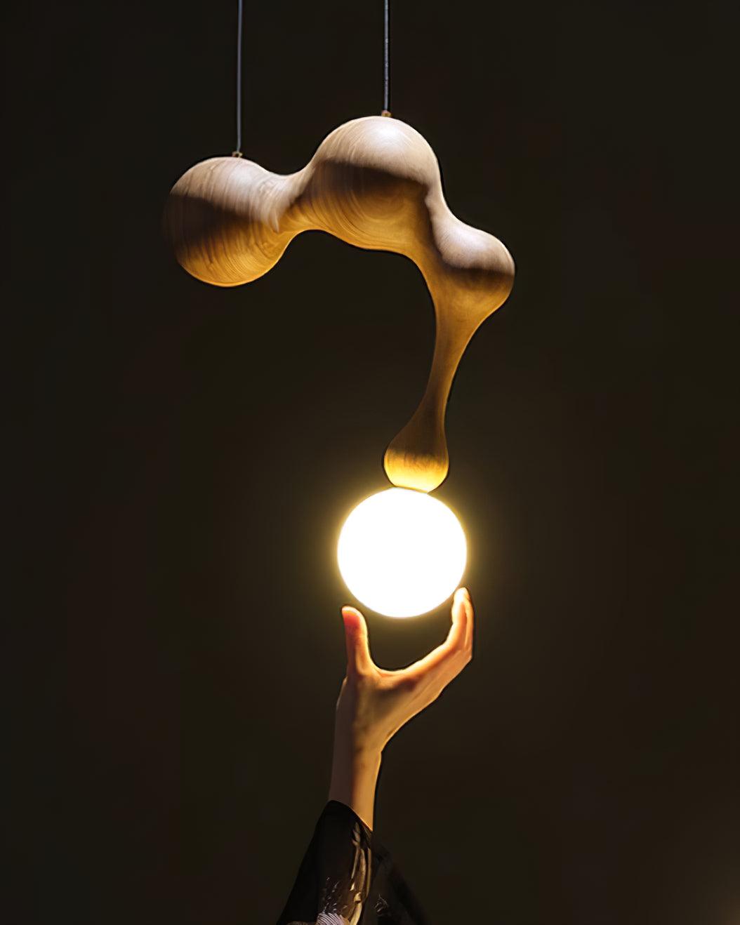 Suspension Mercure en bois et verre – vue 34
