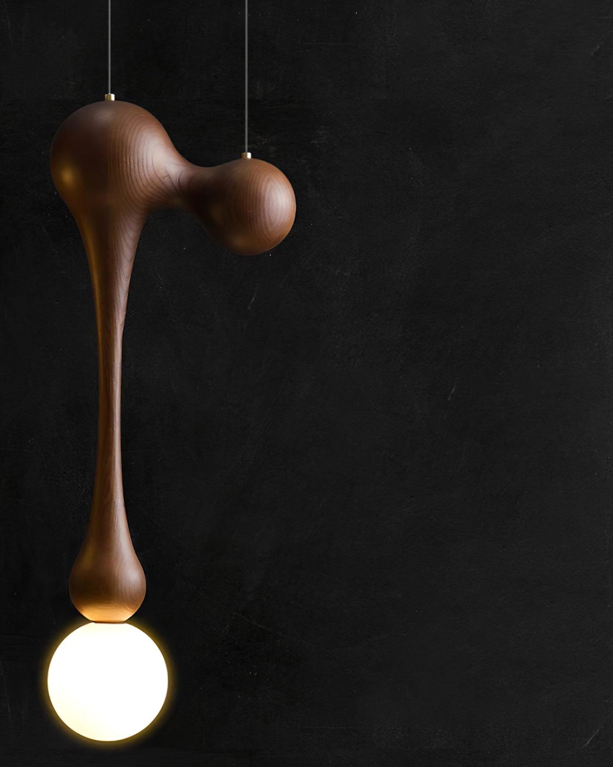 Suspension Mercure en bois et verre – vue 10