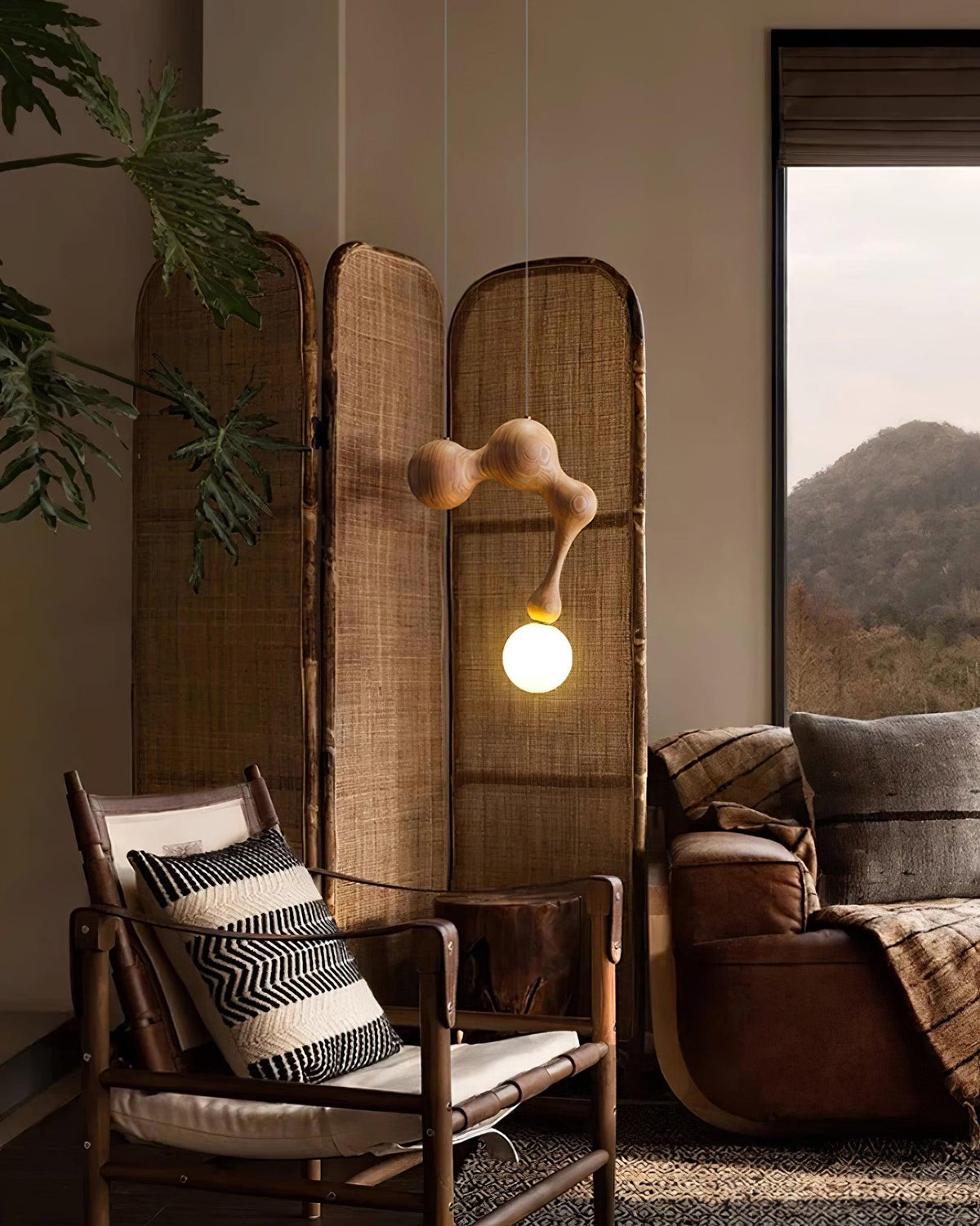 Suspension Mercure en bois et verre – vue 54