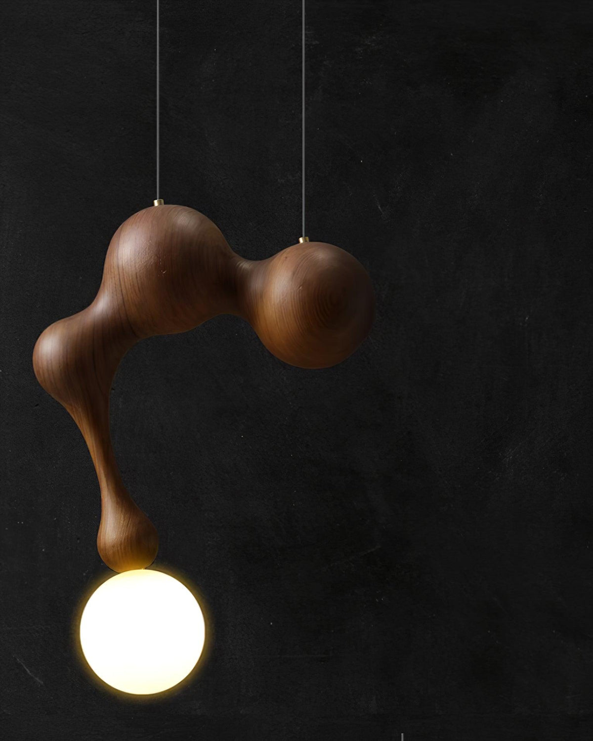 Suspension Mercure en bois et verre – vue 7