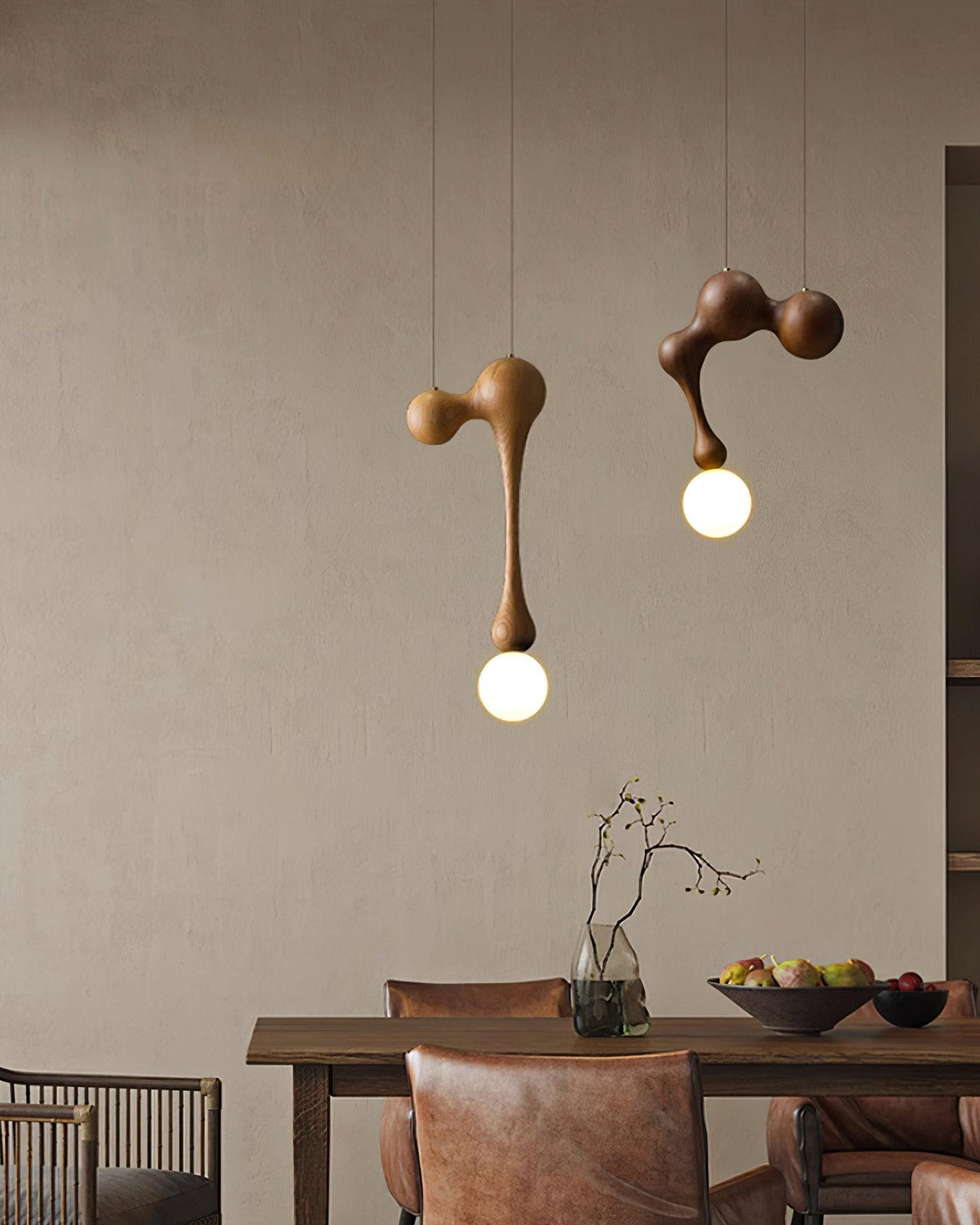 Suspension Mercure en bois et verre – vue 6