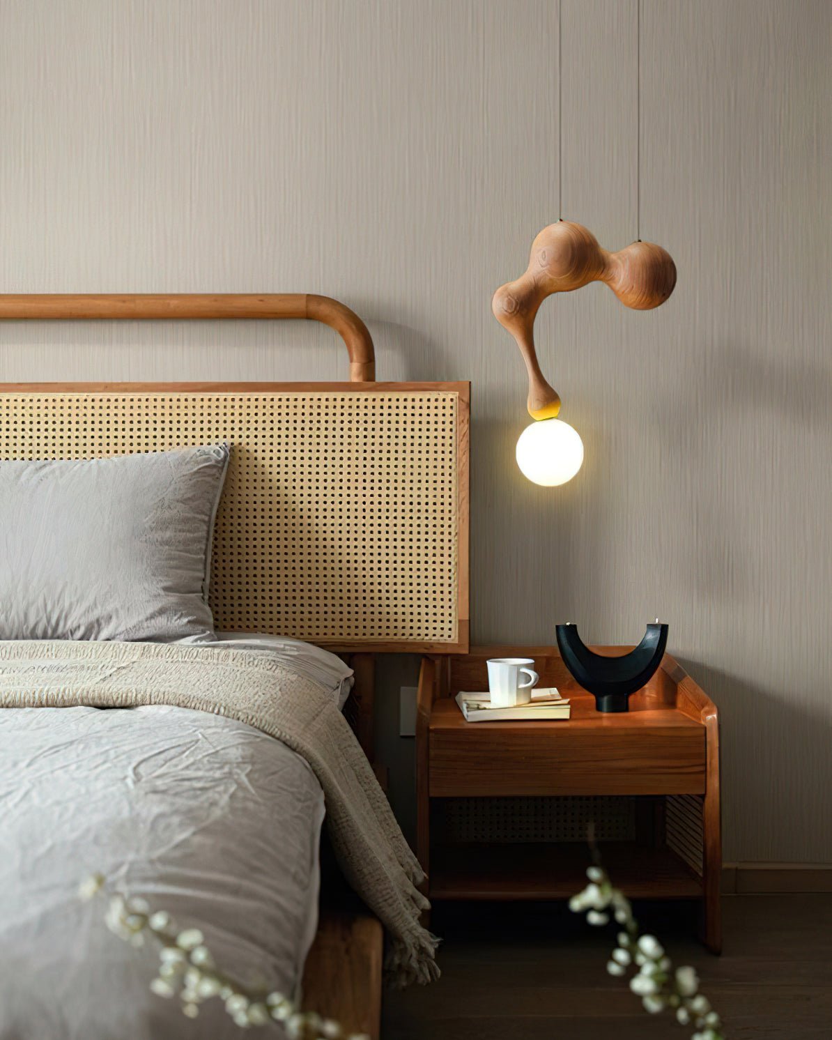 Suspension Mercure en bois et verre – vue 30