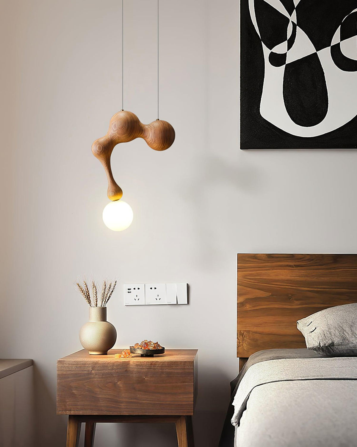 Suspension Mercure en bois et verre – vue 49