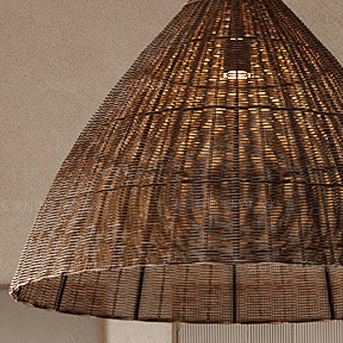 Suspension Vitrine en rotin et métal – vue 17