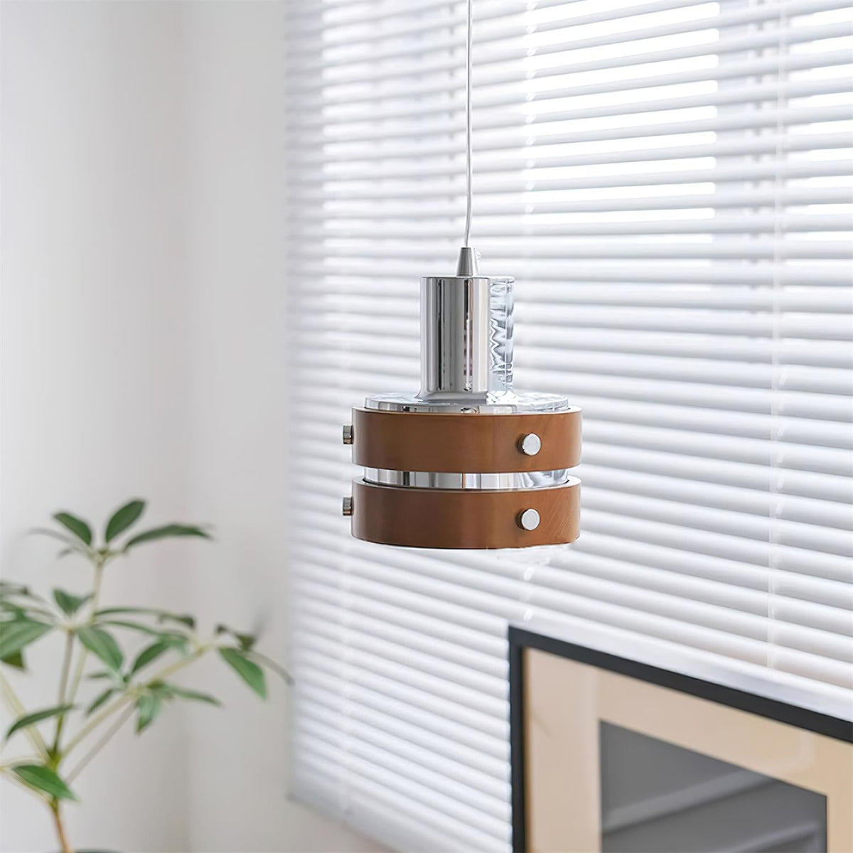 Suspension Volière en noyer et métal – vue 40