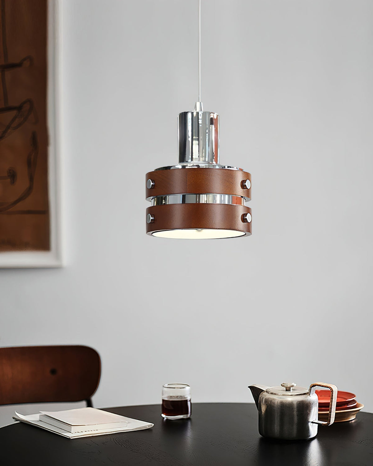 Suspension Volière en noyer et métal – vue 26