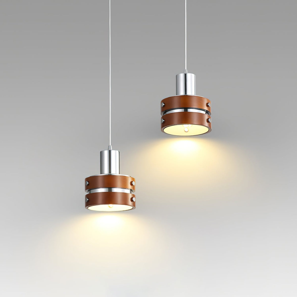 Suspension Volière en noyer et métal – vue 27