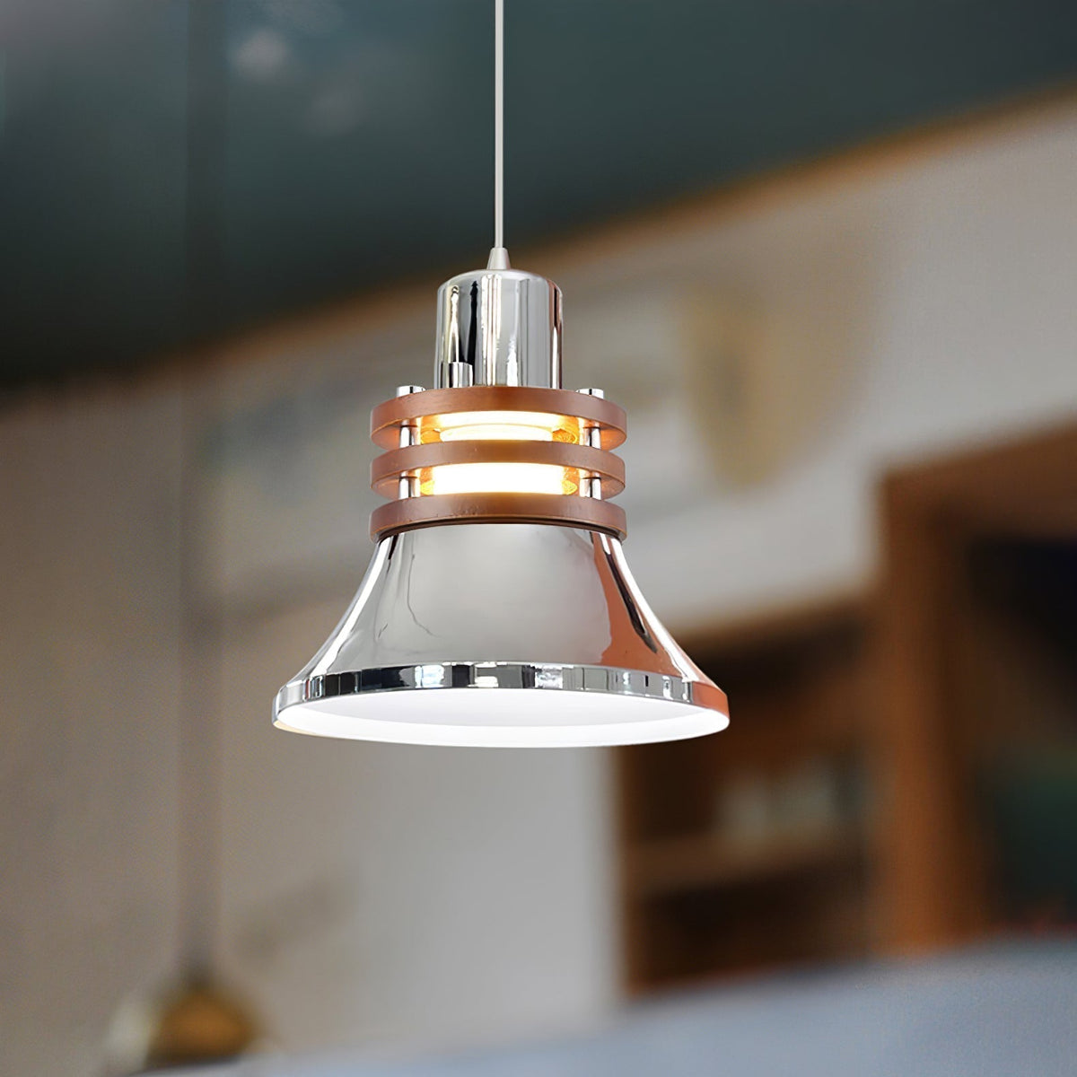 Suspension Volière en noyer et métal – vue 28