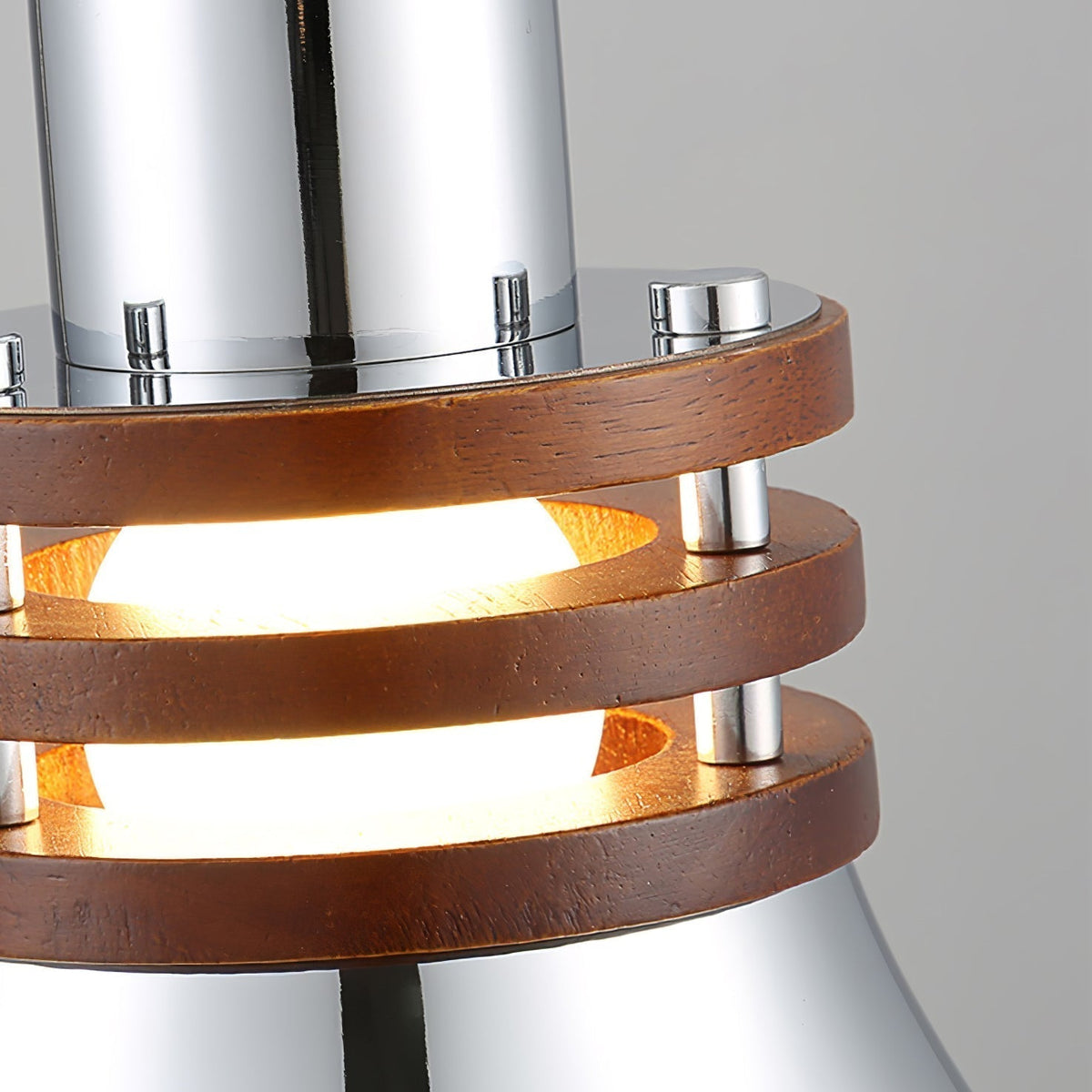 Suspension Volière en noyer et métal – vue 7