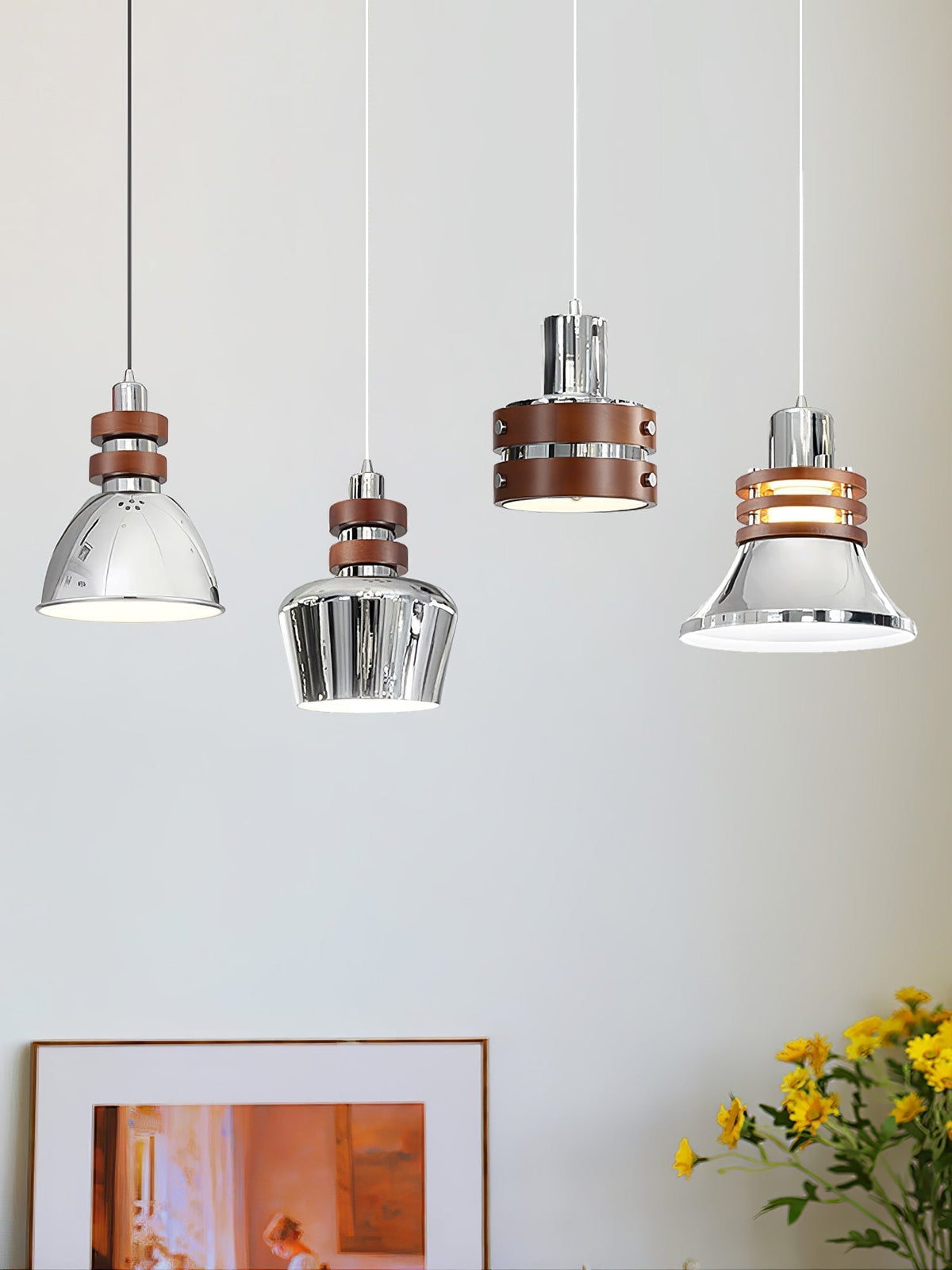 Suspension Volière en noyer et métal – vue 48