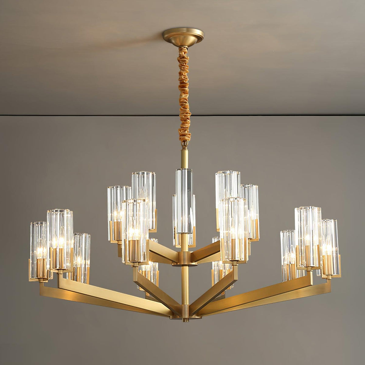 Lustre Source en verre et laiton – vue 28