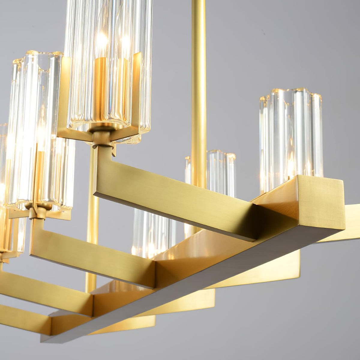 Lustre Source en verre et laiton – vue 7