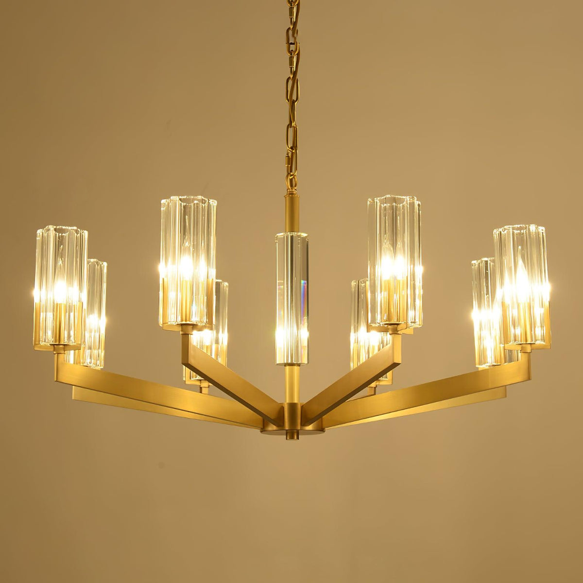 Lustre Source en verre et laiton – vue 35