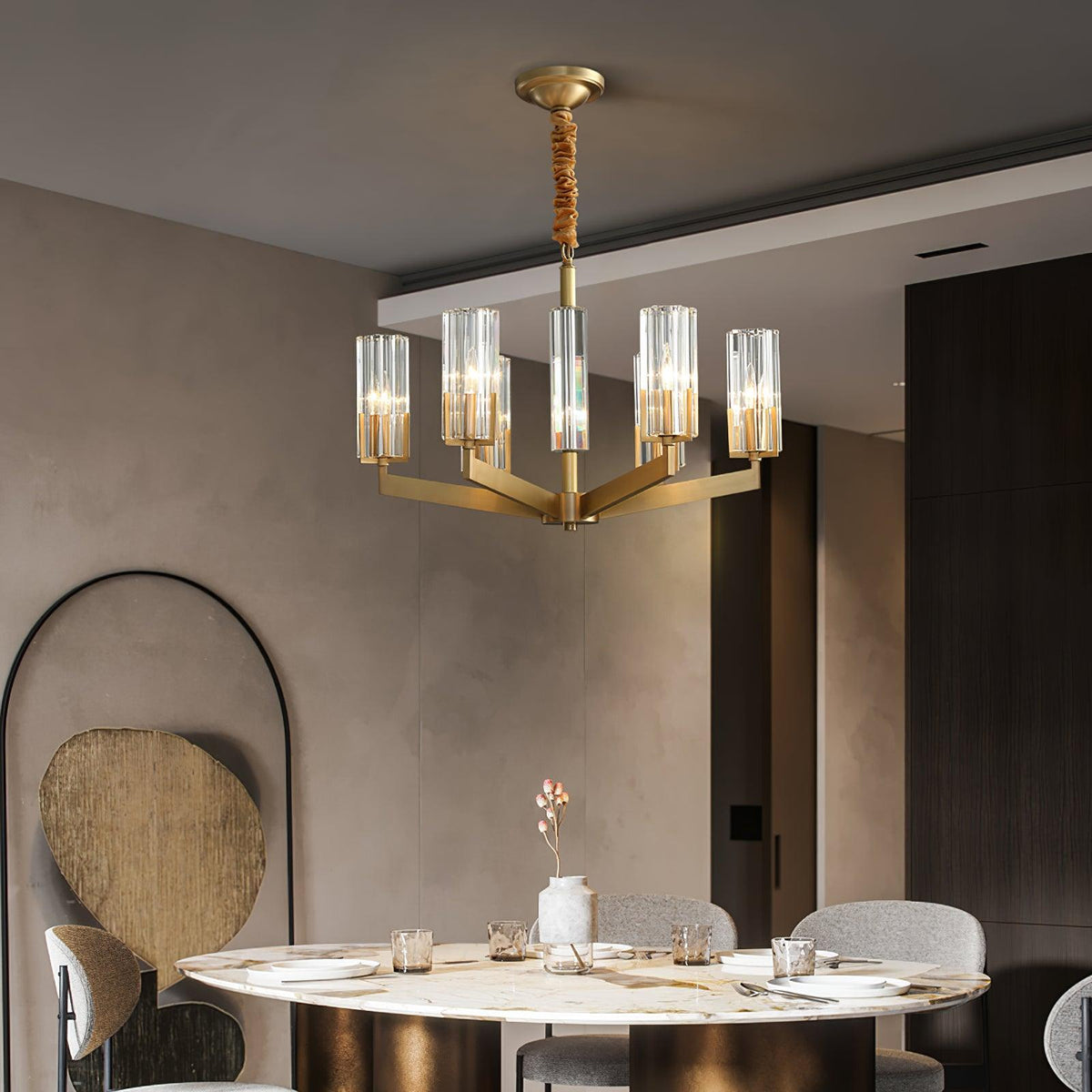 Lustre Source en verre et laiton – vue 31