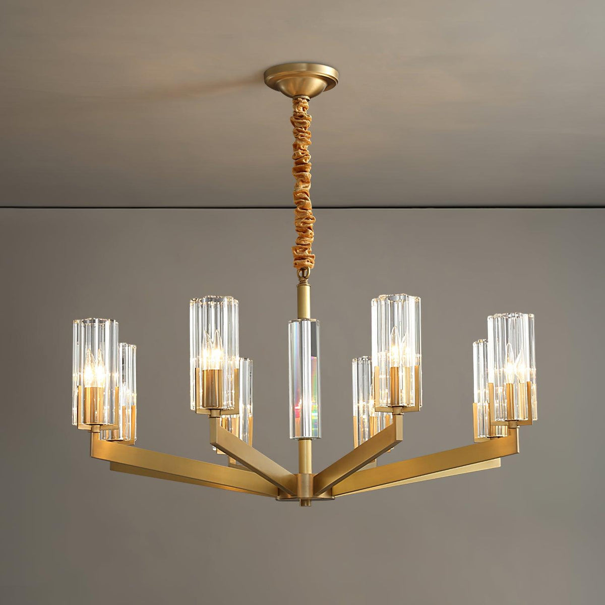 Lustre Source en verre et laiton – vue 38