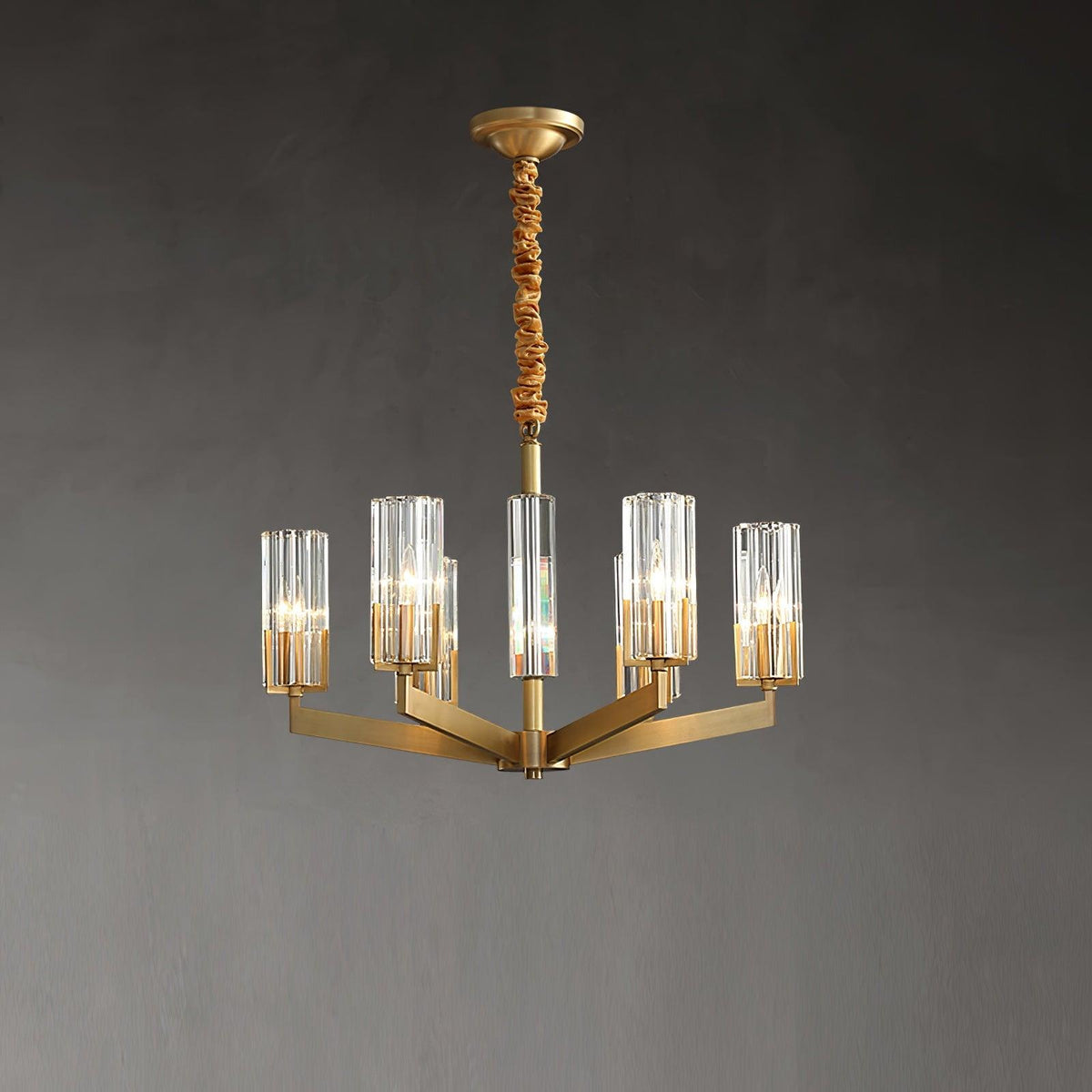 Lustre Source en verre et laiton – vue 21
