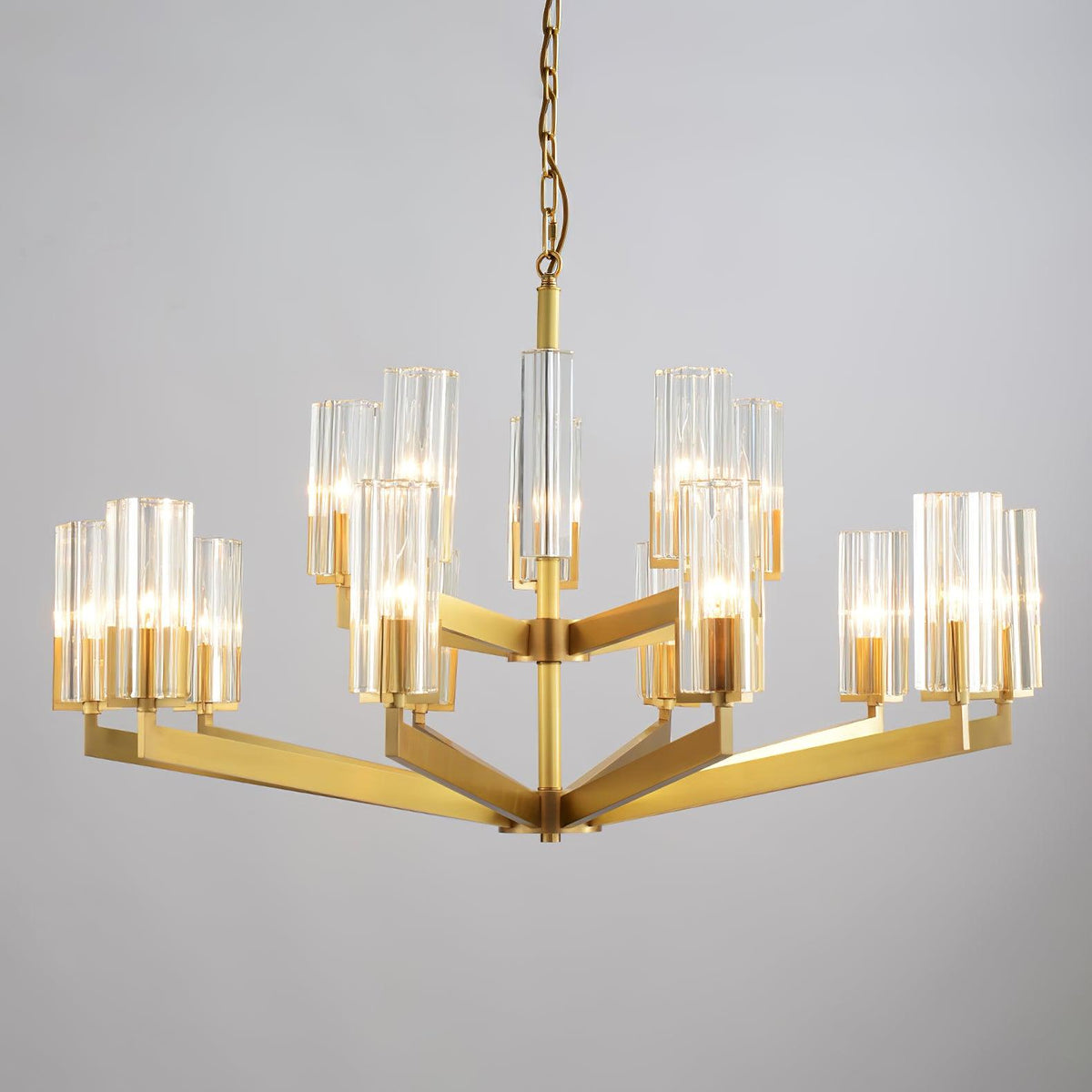 Lustre Source en verre et laiton – vue 32