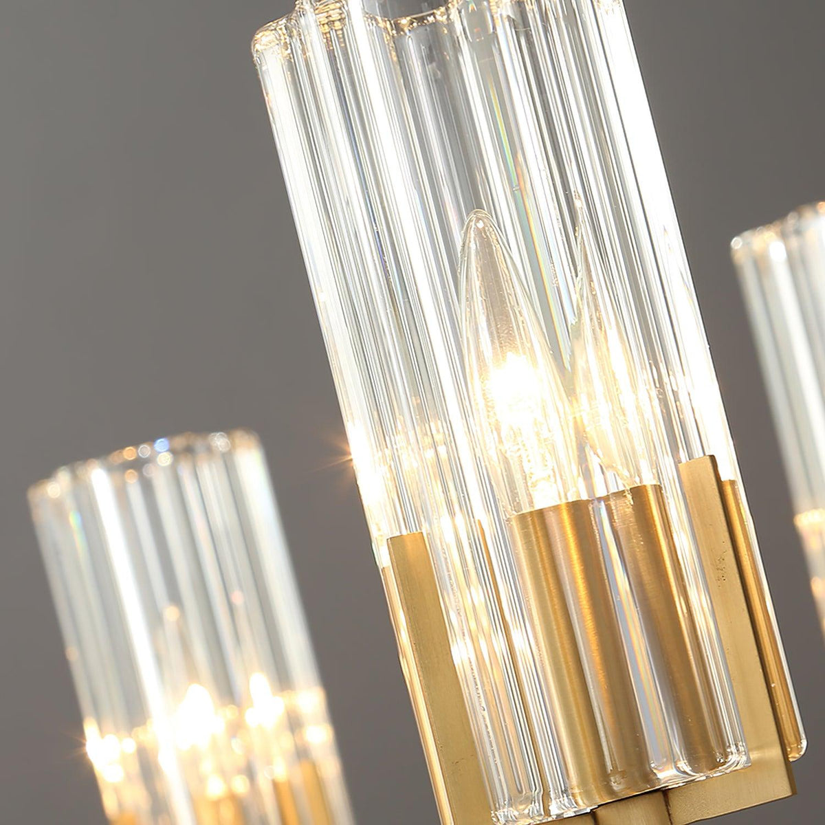 Lustre Source en verre et laiton – vue 10