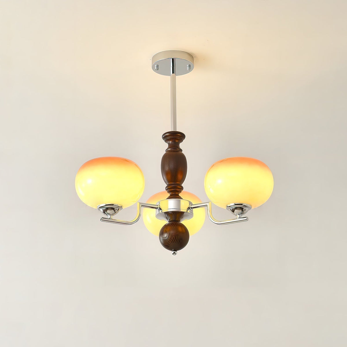 Lustre Galaxie en verre et bois – vue 7