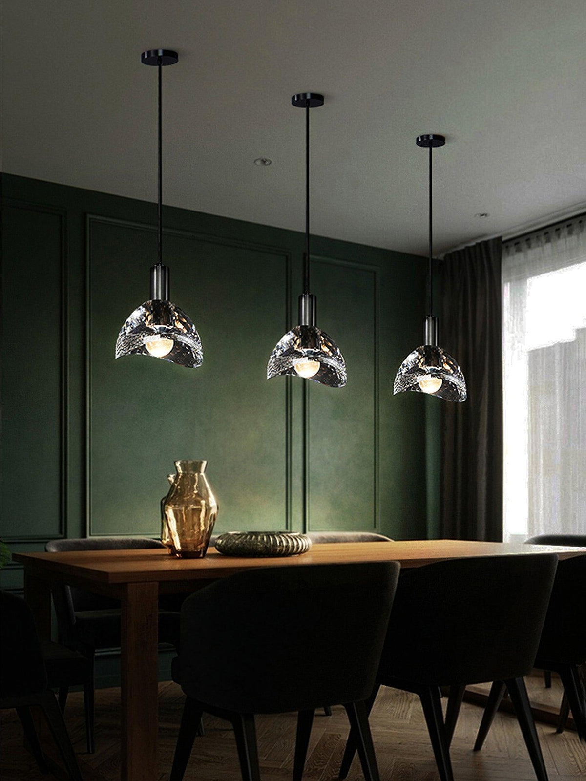 Suspension Gerbe en verre et cuivre – vue 2