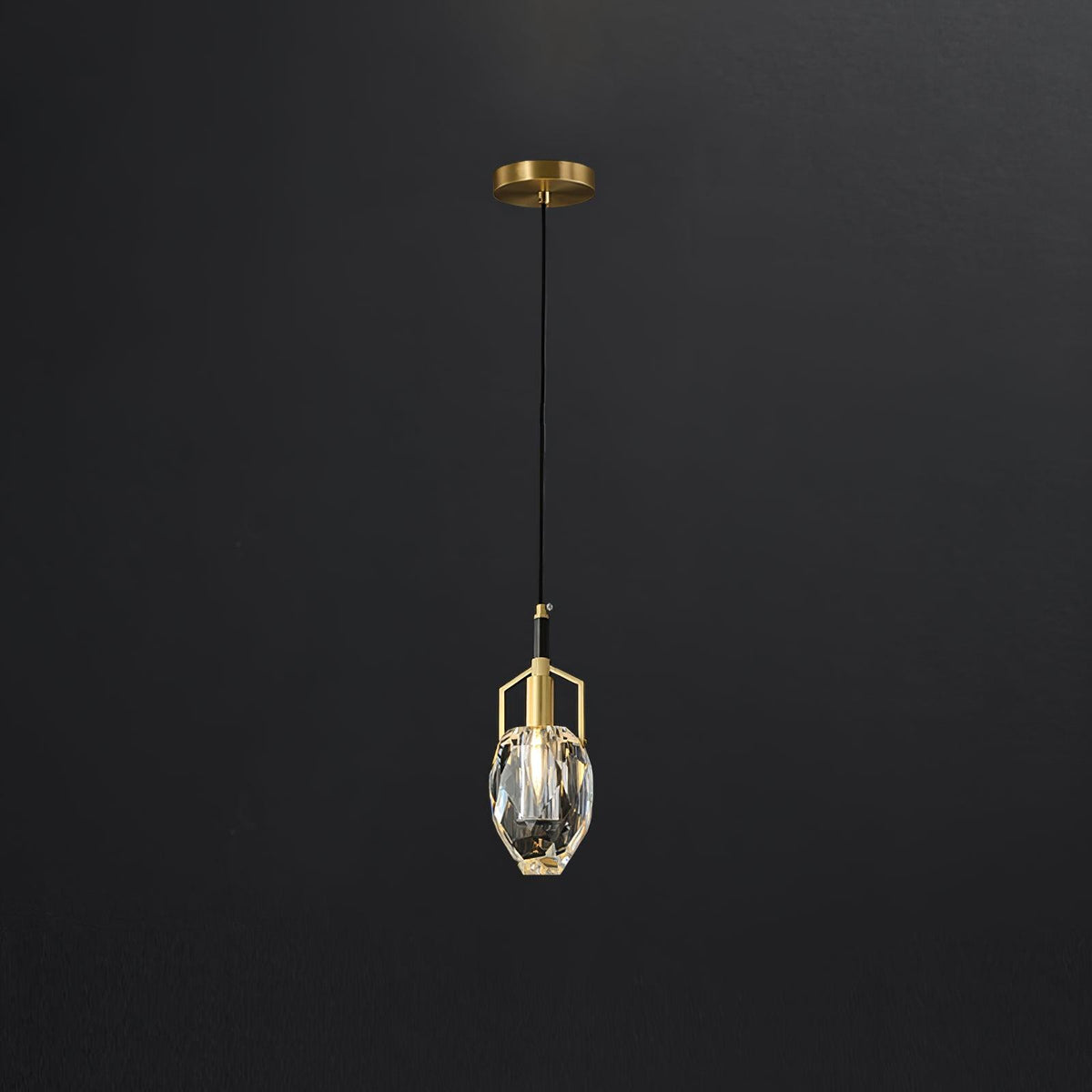Suspension Léda en cristal et laiton – vue 15