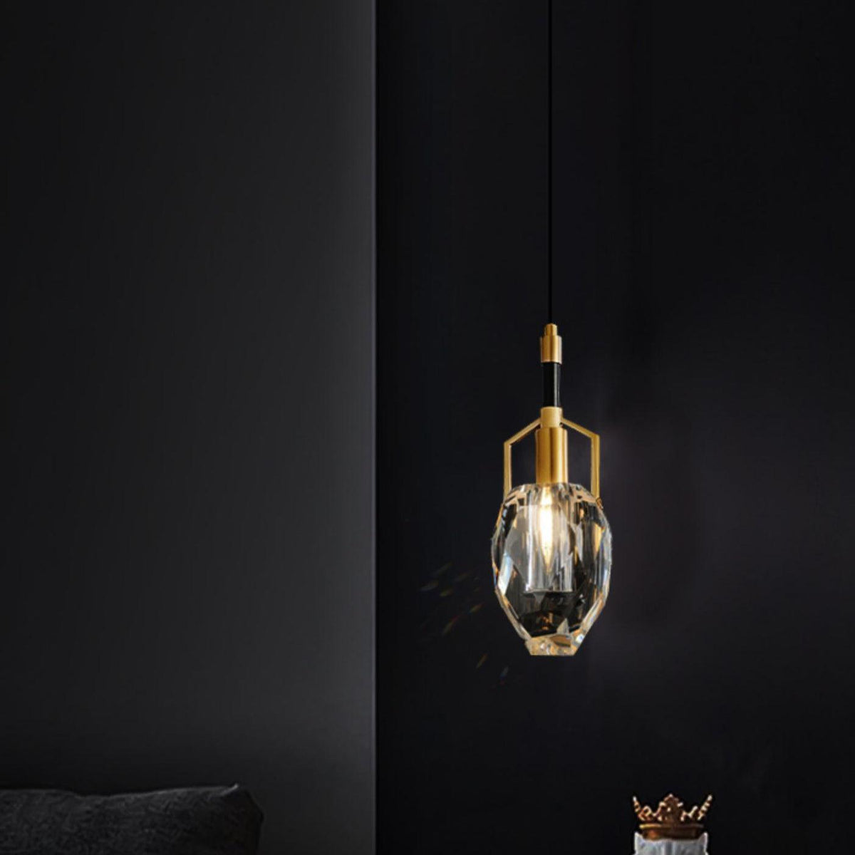 Suspension Léda en cristal et laiton – vue 8