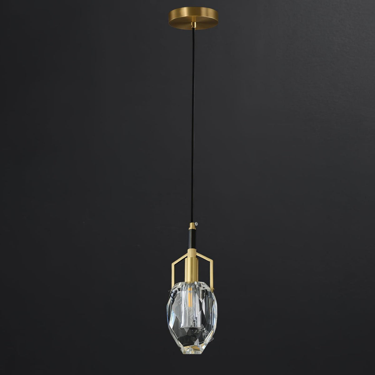 Suspension Léda en cristal et laiton – vue 7