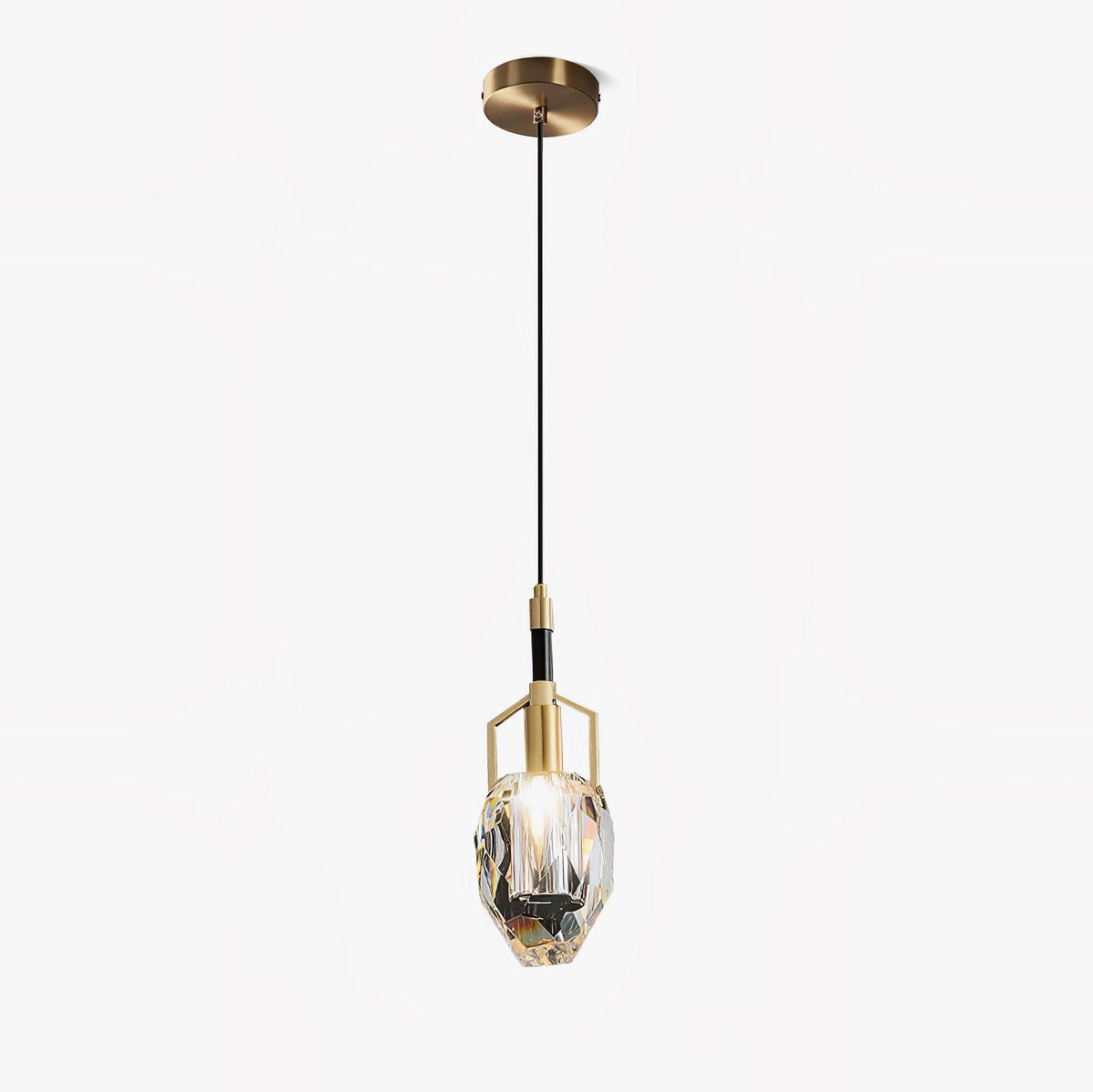 Suspension Léda en cristal et laiton – vue 14