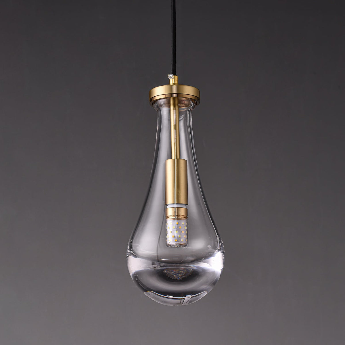 Suspension Crépuscule en verre et laiton – vue 10