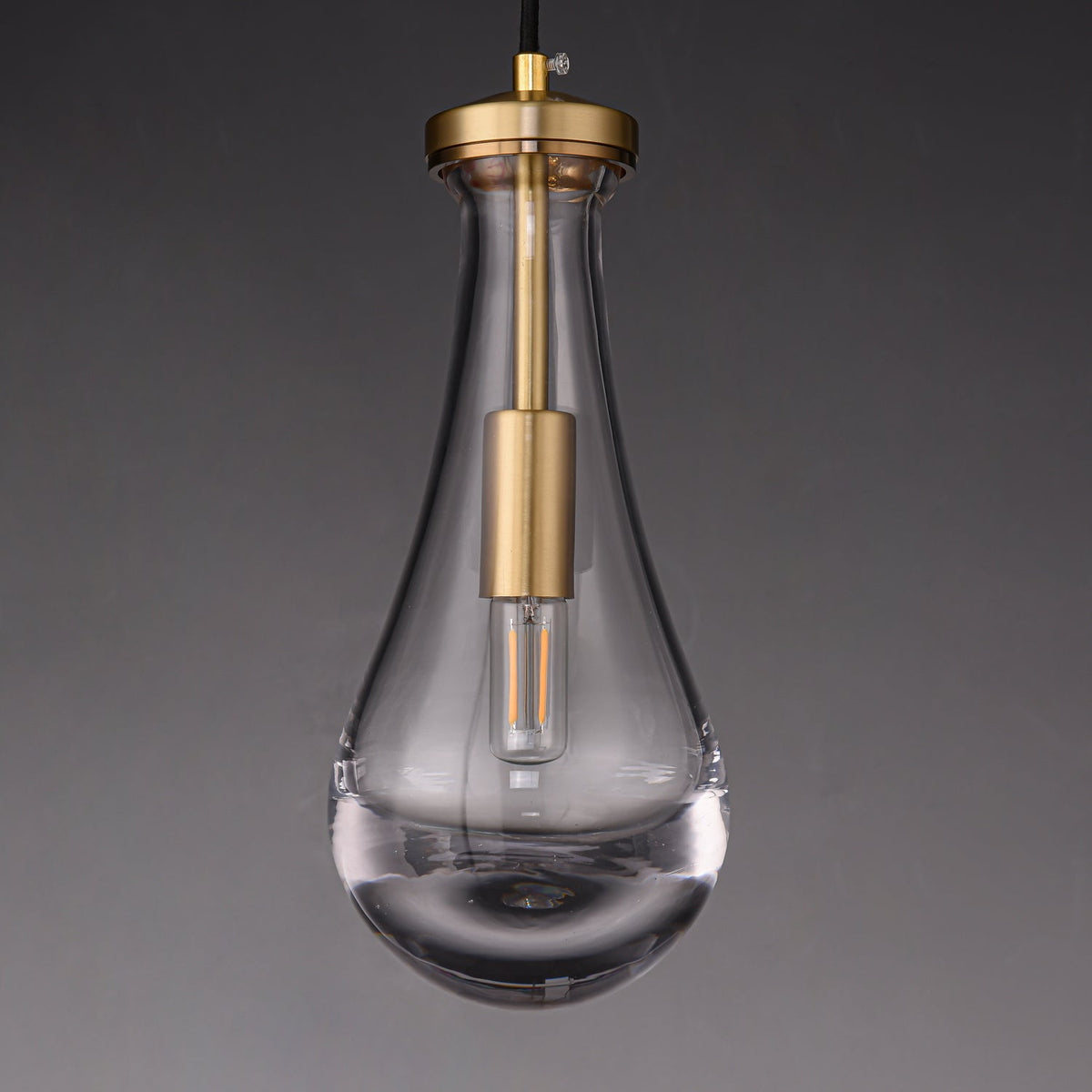 Suspension Crépuscule en verre et laiton – vue 3