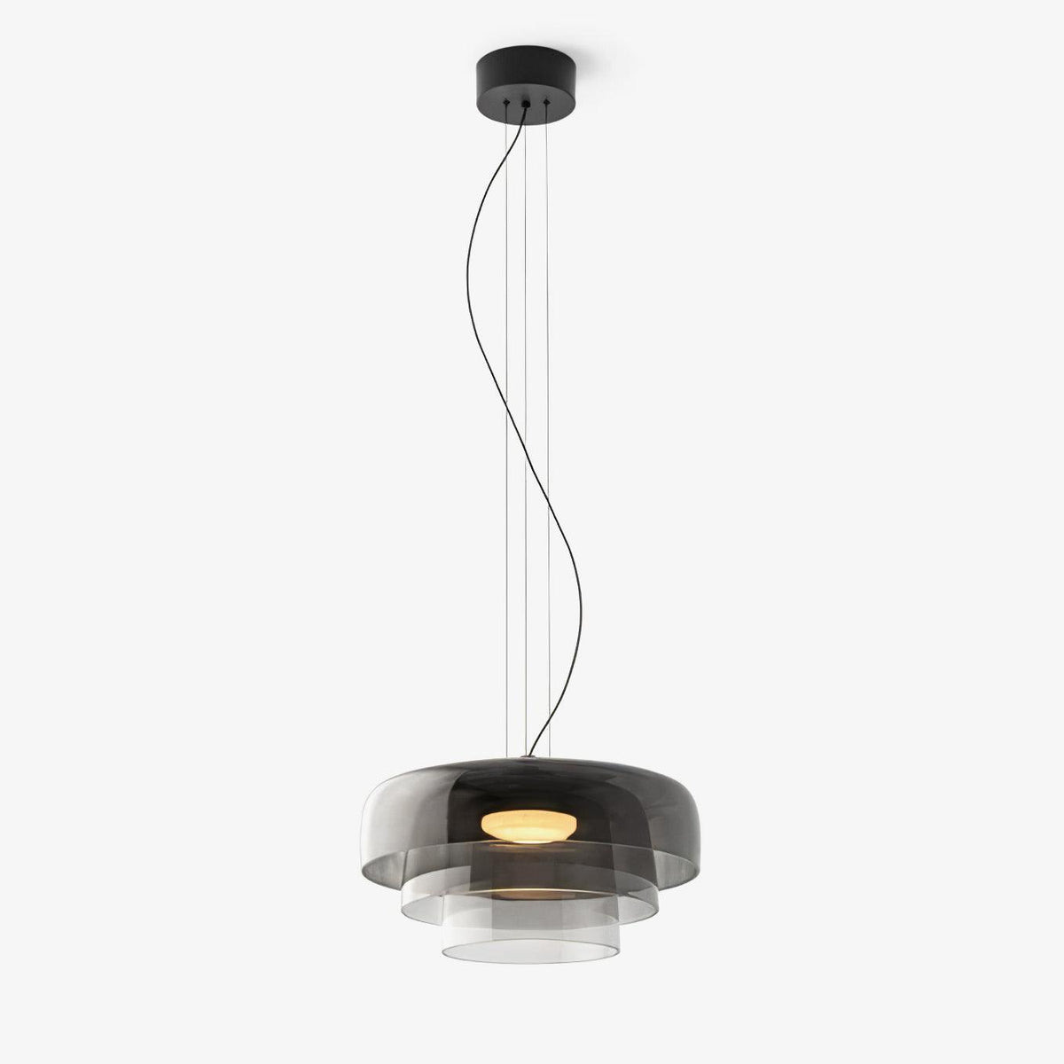 Suspension Balustre en verre et métal – vue 51