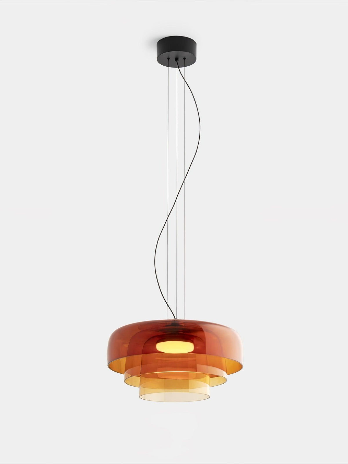 Suspension Balustre en verre et métal – vue 25