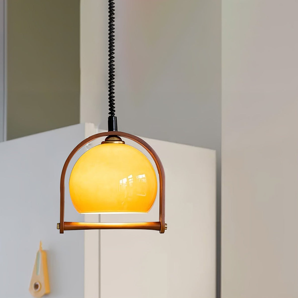 Suspension Orme en verre et bois – vue 5