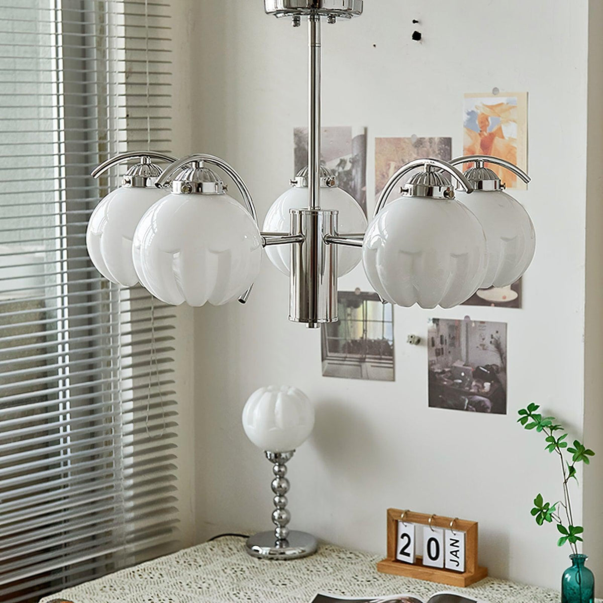 Lustre Boussole en verre et laiton – vue 23