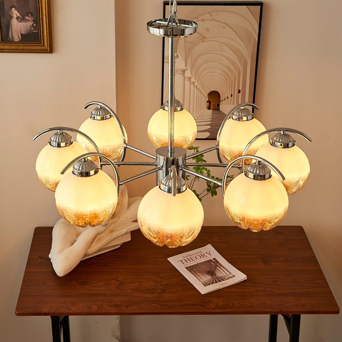 Lustre Boussole en verre et laiton – vue 32