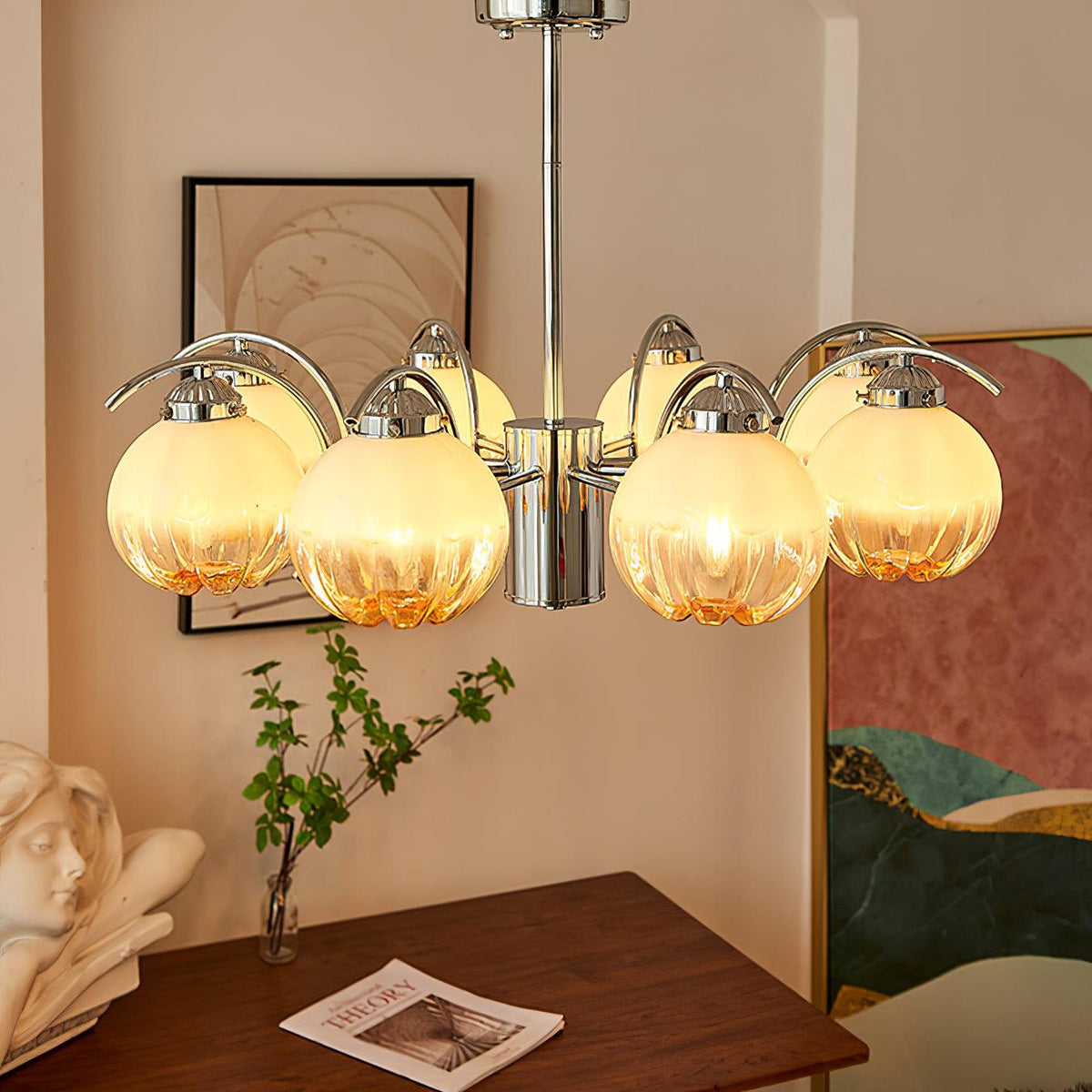 Lustre Boussole en verre et laiton – vue 30