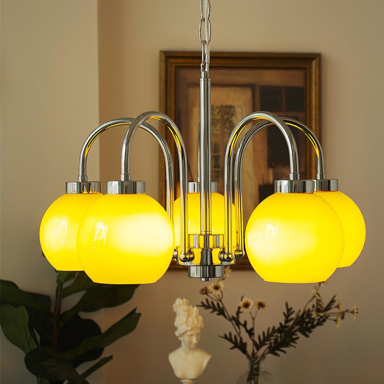 Lustre Oréade en verre et métal – vue 8