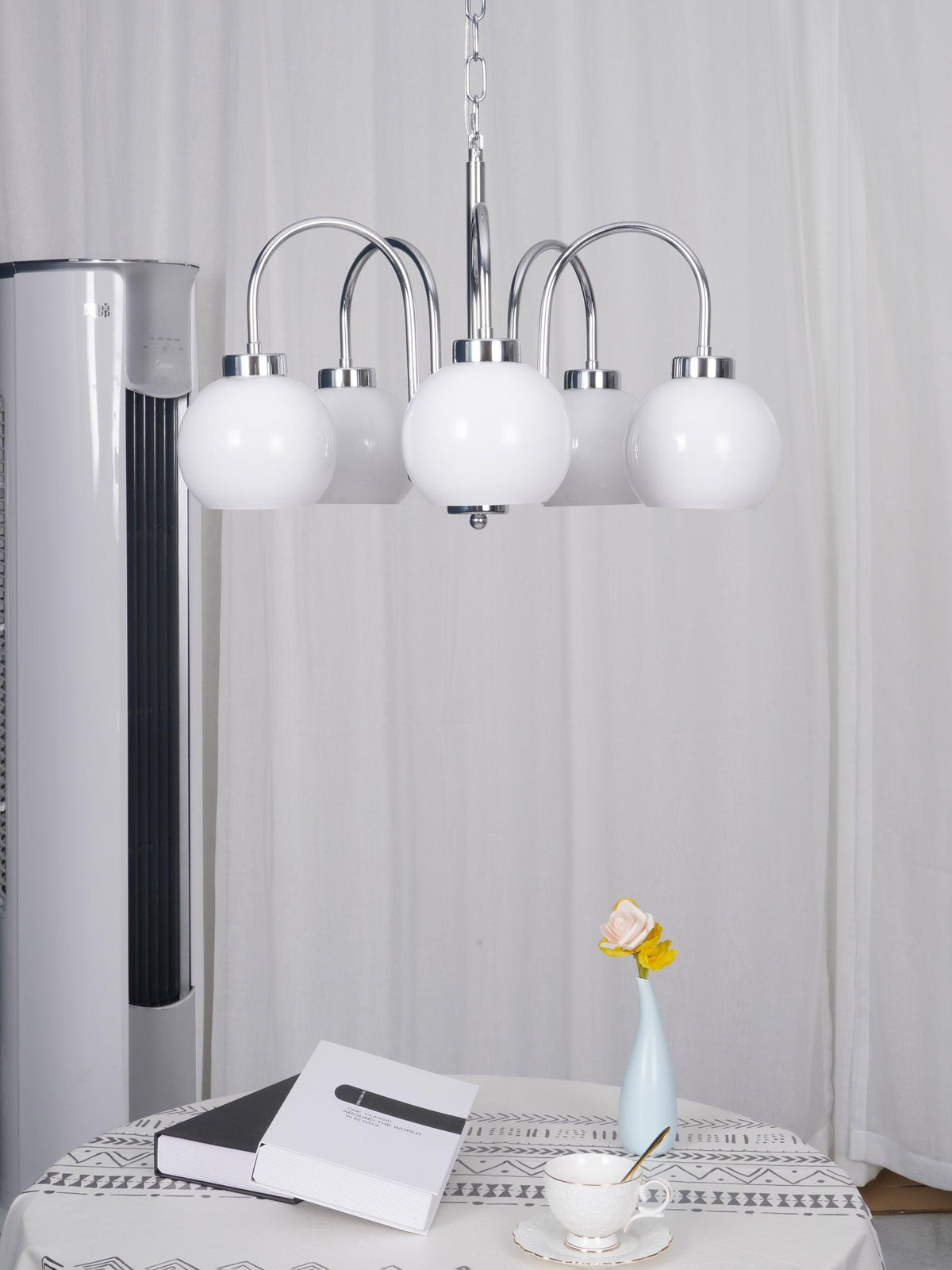 Lustre Oréade en verre et métal – vue 13