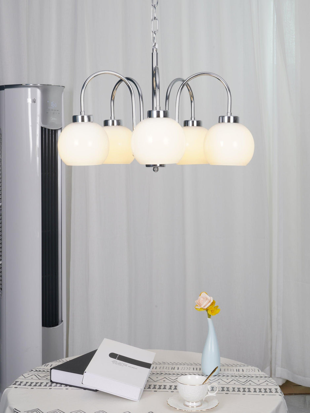 Lustre Oréade en verre et métal – vue 14