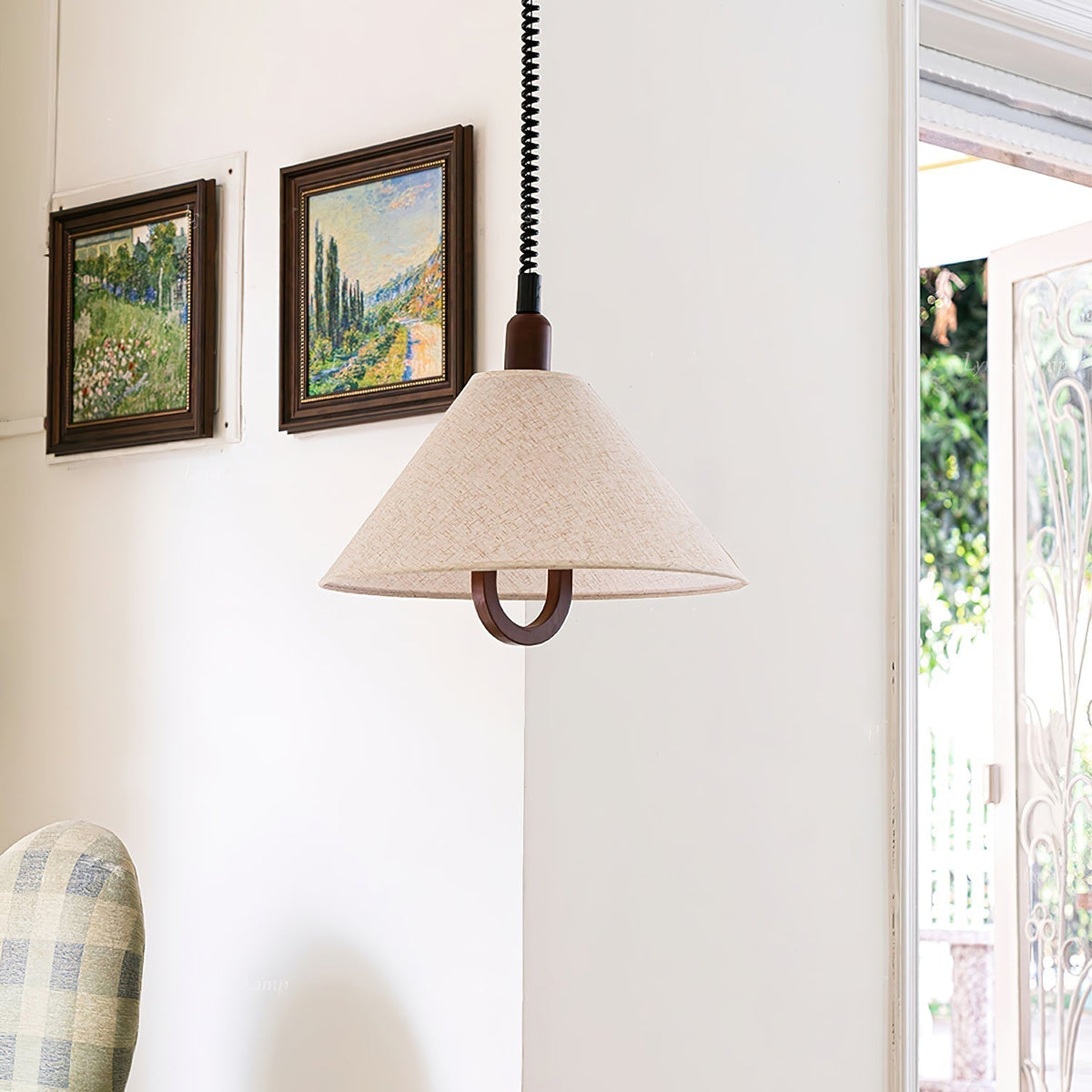 Suspension Lucerne en bois et tissu – vue 21